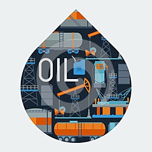 Industrial background design with oil and petrol