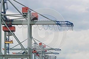 Industrial background featuring details of sea container terminal