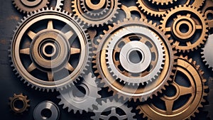 Industrial Cogs Gears Banner Background