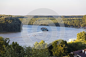 Industrial barge on Danube  