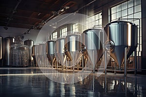 Factory industrial steel interior brewery fermenting alcohol tank production equipment metallic