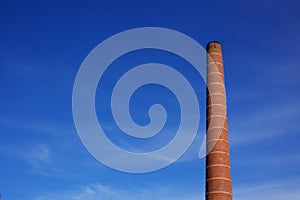 Industrial brick smoke stack horizontal