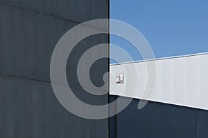 Industrial building and blue sky