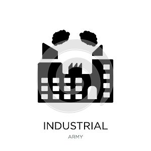 industrial building with contaminants icon in trendy design style. industrial building with contaminants icon isolated on white