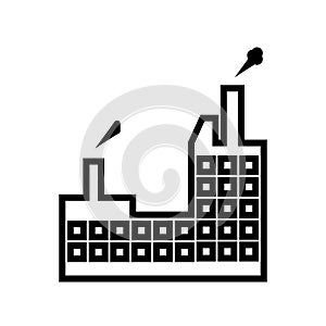 Industrial building with contaminants icon vector sign and symbol isolated on white background, Industrial building with