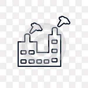 Industrial building with contaminants vector icon isolated on tr