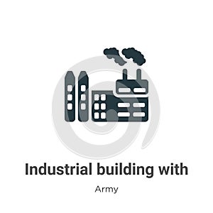 Industrial building with contaminants vector icon on white background. Flat vector industrial building with contaminants icon photo