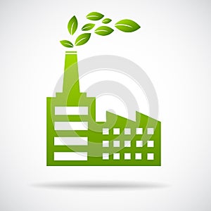 Industrial building factory and power plants icon