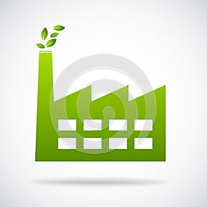 Industrial building factory and power plants icon