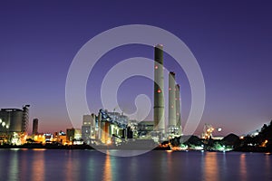 Industrial building at night