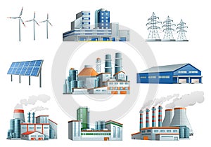 Industrial Buildings Flat Set