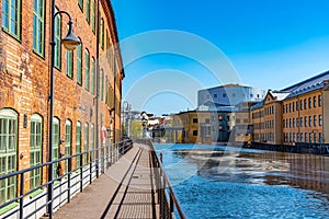 Industrial buildings of formerly prospering textile industry are being revitalized in Norrkoping, Sweden