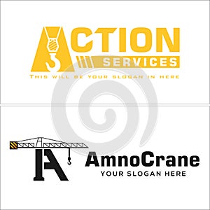 Industrial business construction crane logo design