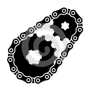 Industrial chain sprocket silhouette photo