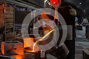 Industrial chill casting. The process of for filling out mold with molten metal.