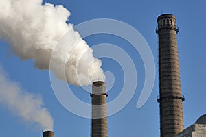 Industrial chimneys pollution air