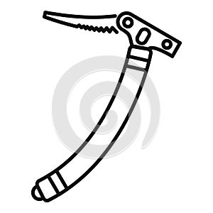 Industrial climber ice axe icon, outline style