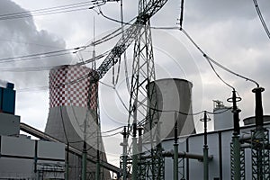 Industrial coal power plant in Lagisza in Silesia