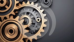 Industrial Cogs Gears Banner Background