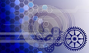 Industrial Cogs Gears Banner Background