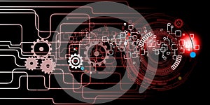 Industrial Cogs Gears circuit Banner Background