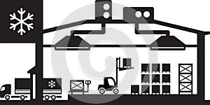 Industrial cold store scene