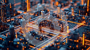 An industrial complex equipped with tingedge technology utilizing artificial intelligence and machine learning to photo