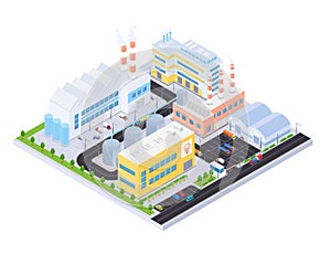 Industrial complex - modern vector colorful isometric illustration