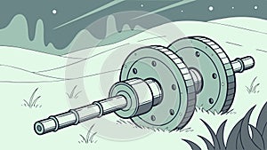 Industrial Component in Green Landscape, vector design Generative AI