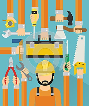 Industrial concept design flat with repaiman