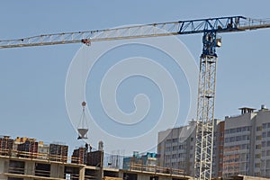 Industrial construction cranes the construction of an building