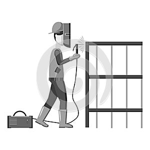 Industrial construction welder worker icon