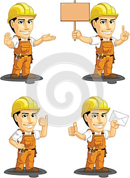 Industrial Construction Worker Customizable Mascot