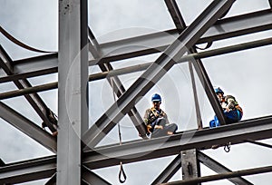 Industrial construction worker frames