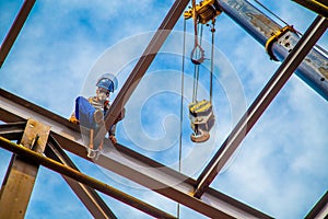 Industrial construction worker frames