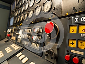 Industrial Control Panel Close-Up