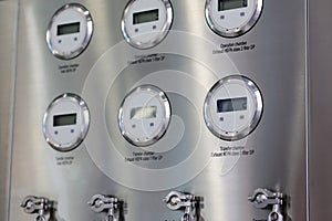 industrial control panel with digital gauges