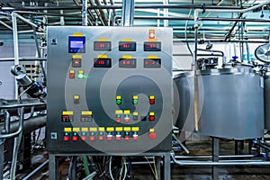 Industrial control panel at factory