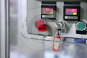 Industrial control panel installation button