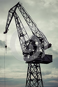 Industrial crane in Gdansk shipyards photo
