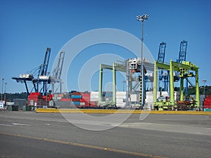 Industrial cranes in port