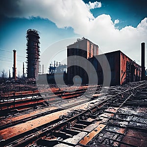 Industrial Decay. Industrial area in decay, with abandoned factories