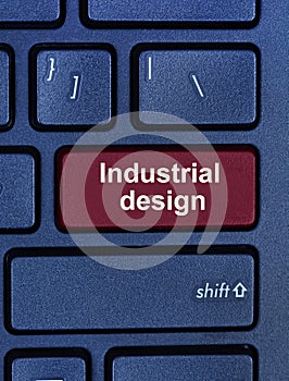 Industrial design words on computer keyboard