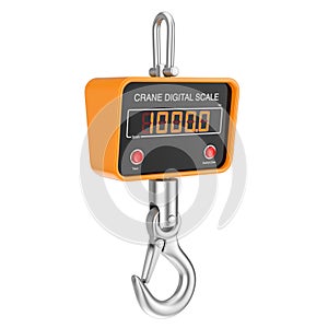 Industrial Digital Crane Scale with Hooks. 3d Rendering