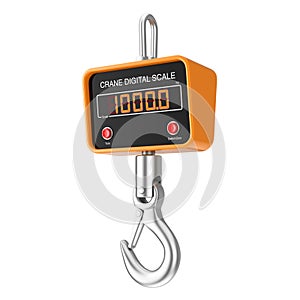 Industrial Digital Crane Scale with Hooks. 3d Rendering