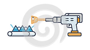 Industrial drilling equipment: construction, mining, and engineering tools, vector design Generative AI
