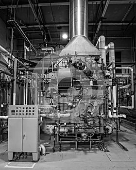 Industrial dual fuel gas oil boiler. photo