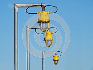 Industrial electric light lamps. Street light lanterns.