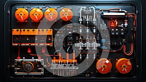 Industrial electrical cabinet, electrical equipment cell for a transformer substation with circuit breakers and relays