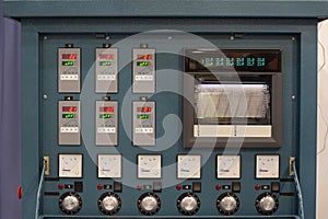 Industrial electrical switch panel in control room
